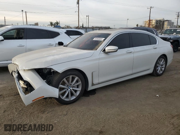 2020 BMW 7 Series 740i with VIN WBA7T2C07LCD01249, listed as a Copart auction lot 89365855 with 38,432 mi miles and Salvage Title. Bid and sale history available at carsss.com. Image 1.
