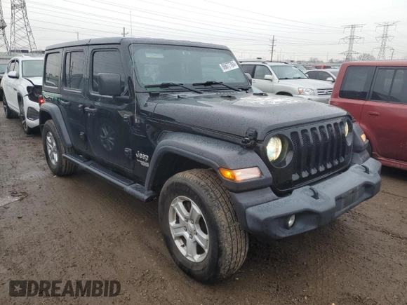 2019 Jeep Wrangler Unlimited Sport with VIN 1C4HJXDG8KW603584, listed as a Copart auction lot 86677784 with 85,182 mi miles and Salvage title. Bid and sale history available at DreamBid. Image 4.