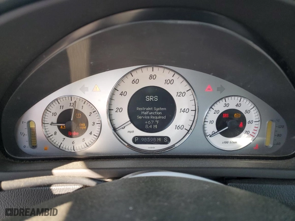 2008 Mercedes-Benz CLK-Class 5.5L with VIN WDBTK72FX8T093913, listed as a Copart auction lot 52350645 with 98,598 mi miles and Salvage Title. Bid and sale history available at carsss.com. Image 9.