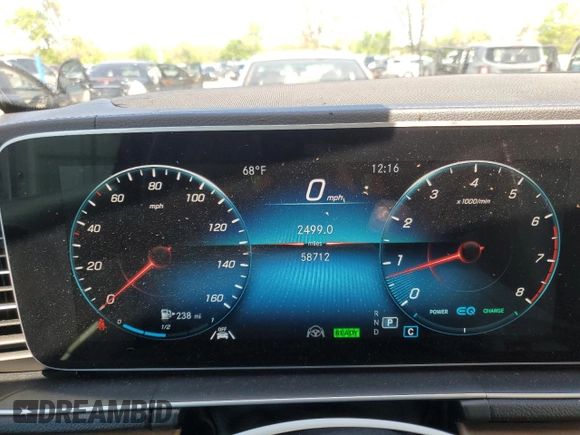 2021 Mercedes-Benz GLS 450 with VIN 4JGFF5KE0MA547652, listed as a Copart auction lot 52721464 with 58,712 mi miles and Salvage Title. Bid and sale history available at DreamBid. Image 9.