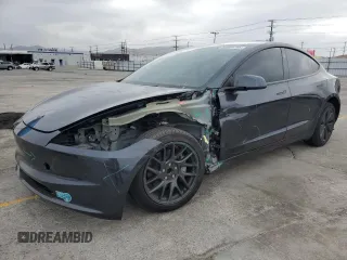 2025 Tesla Model 3 Long Range with VIN 5YJ3E1EA3SF941792, listed as a Copart auction lot 55505795 with 2,813 mi miles and Salvage title. Bid and sale history available at DreamBid. Image 1.
