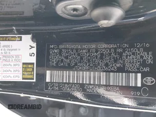 2017 Toyota Prius Two with VIN JTDKBRFU1H3036243, listed as a IAAI auction lot 41991623 with 88,626 mi miles. Bid and sale history available at carsss.com. Image 9.