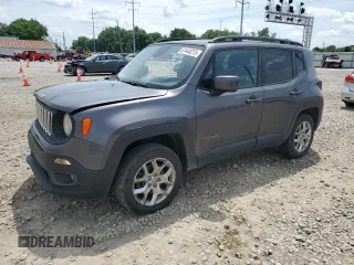 2017 Jeep Renegade Latitude with VIN ZACCJBBBXHPF36917, listed as a Copart auction lot 61448275 with 66,595 mi miles and Salvage title. Bid and sale history available at DreamBid. Image 1.