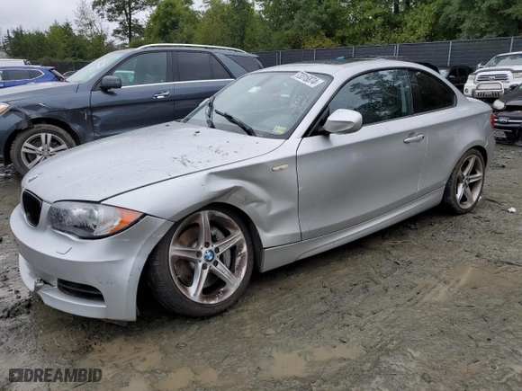 2011 BMW 1 Series 135i with VIN WBAUC9C56BVM09045, listed as a Copart auction lot 73316874 with 125,679 mi miles and Salvage Title. Bid and sale history available at carsss.com. Image 1.