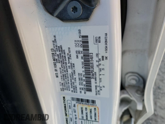2020 Ford Fusion SE with VIN 3FA6P0LU0LR154013, listed as a Copart auction lot 54933055 with 122,197 mi miles and Salvage title. Bid and sale history available at DreamBid. Image 12.