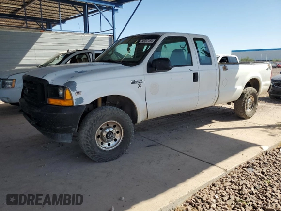 2001 Ford F-250 with VIN 3FTNX21L21MA60236, listed as a Copart auction lot 74987434 with 147,175 mi miles and Salvage title. Bid and sale history available at DreamBid. Image 1.