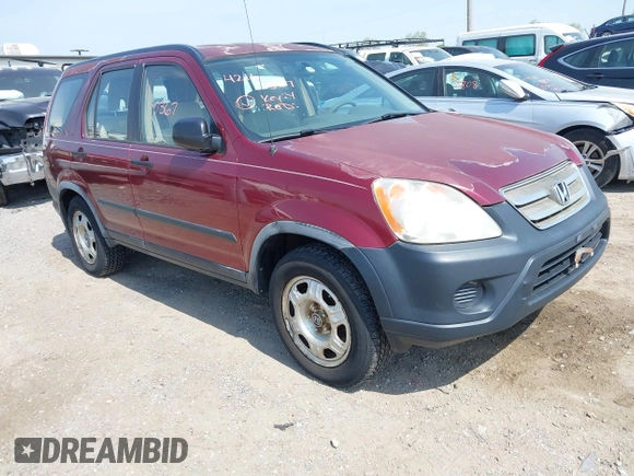 2005 Honda CR-V LX with VIN JHLRD78515C049124, listed as a IAAI auction lot 42160367 with 208,070 mi miles. Bid and sale history available at carsss.com. Image 1.
