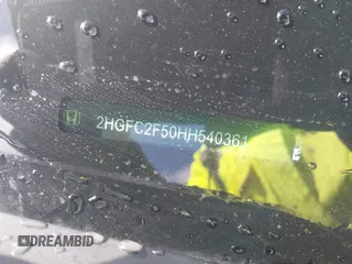 2017 Honda Civic LX z VIN 2HGFC2F50HH540361, wystawiony jako IAAI lot #41809159 z przebiegiem 96 590 mil mil oraz . Historia ofert i sprzedaży dostępna na DreamBid. Obrazek 9.