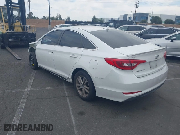 2016 Hyundai Sonata SE with VIN 5NPE24AF5GH346620, listed as a IAAI auction lot 41857993 with 90,617 mi miles and . Bid and sale history available at DreamBid. Image 3.