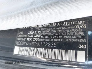 2000 Mercedes-Benz S 320/430/500 z VIN WDBNG75JXYA122235, wystawiony jako IAAI lot #42312244 z przebiegiem 213 967 mil mil oraz . Historia ofert i sprzedaży dostępna na DreamBid. Obrazek 9.