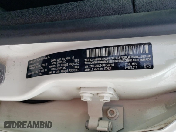 2015 Jeep Renegade Trailhawk с VIN ZACCJBCT4FPC47391, выставлен на аукционе Copart как лот 65541215 с пробегом 167 866 миль миль и Списание • Salvage title. История ставок и продаж доступна на DreamBid. Изображение 13.