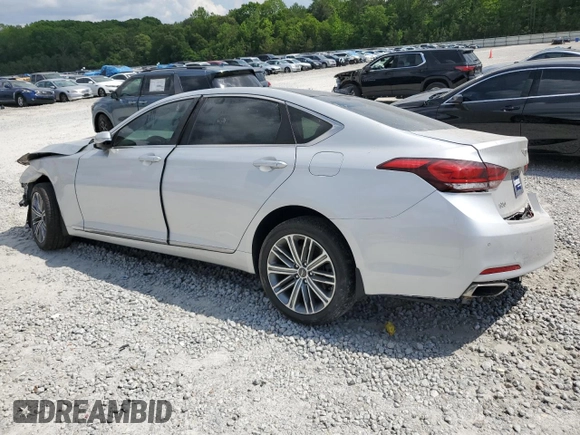 2018 Genesis G80 3.8L with VIN KMHGN4JE4JU281405, listed as a Copart auction lot 54934575 with 72,534 mi miles and Salvage title. Bid and sale history available at DreamBid. Image 2.
