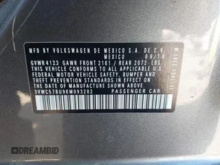 2019 Volkswagen Jetta S with VIN 3VWC57BU9KM093282, listed as a IAAI auction lot 42604217 with 91,847 mi miles and . Bid and sale history available at DreamBid. Image 9.