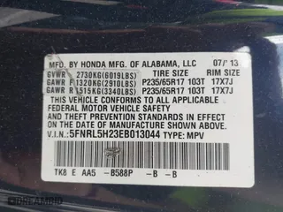 2014 Honda Odyssey LX with VIN 5FNRL5H23EB013044, listed as a IAAI auction lot 41644270 with 244,271 mi miles. Bid and sale history available at carsss.com. Image 9.