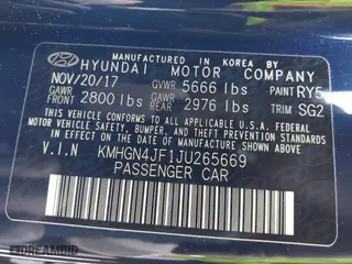 2018 Genesis G80 5.0L Ultimate with VIN KMHGN4JF1JU265669, listed as a IAAI auction lot 41919898 with 54,198 mi miles. Bid and sale history available at carsss.com. Image 9.