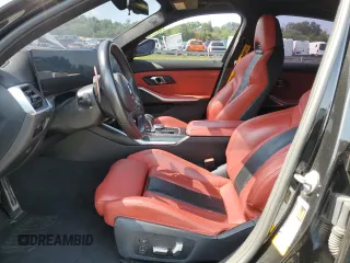 2024 BMW M3 Competition with VIN WBS33AY07RFR51488, listed as a Copart auction lot 61387385 with Not provided miles and Salvage title. Bid and sale history available at DreamBid. Image 7.