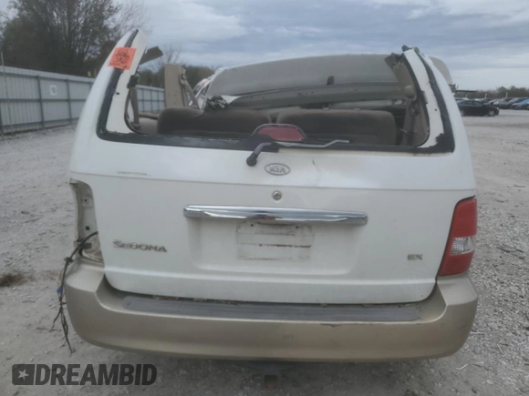2003 Kia Sedona LX with VIN KNDUP131836430383, listed as a Copart auction lot 79829254 with 198,896 mi miles and Salvage Title. Bid and sale history available at carsss.com. Image 6.