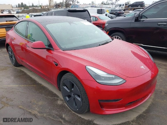 2023 Tesla Model 3 with VIN 5YJ3E1EA2PF476140, listed as a IAAI auction lot 41789189 with 33,435 mi miles. Bid and sale history available at carsss.com. Image 1.
