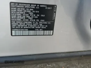 2018 Volkswagen Atlas SEL with VIN 1V2ER2CA7JC517354, listed as a Copart auction lot 57041865 with 118,126 mi miles and Salvage title. Bid and sale history available at DreamBid. Image 13.