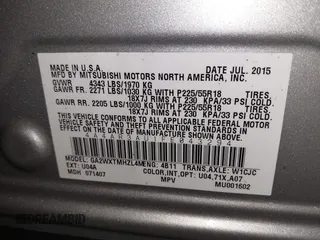 2015 Mitsubishi Outlander Sport ES with VIN 4A4AR3AU1FE043294, listed as a IAAI auction lot 41920523 with 103,612 mi miles. Bid and sale history available at carsss.com. Image 9.