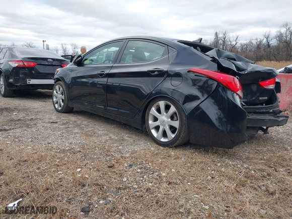 2012 Hyundai Elantra GLS with VIN 5NPDH4AE3CH117106, listed as a IAAI auction lot 41741753 with 65,813 mi miles. Bid and sale history available at carsss.com. Image 3.