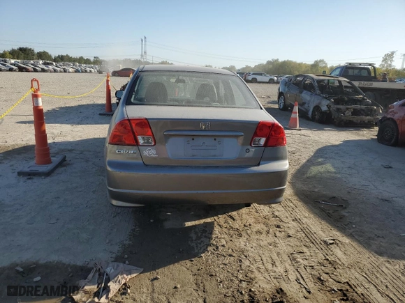 2005 Honda Civic Sdn VP SSRSv with VIN 2HGES16425H621499, listed as a Copart auction lot 74552994 with 111,775 mi miles and Salvage Title. Bid and sale history available at carsss.com. Image 6.