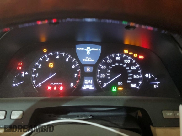 2008 Lexus LS with VIN JTHBL46F385071872, listed as a Copart auction lot 51132455 with 208,957 mi miles and Salvage Title. Bid and sale history available at carsss.com. Image 9.