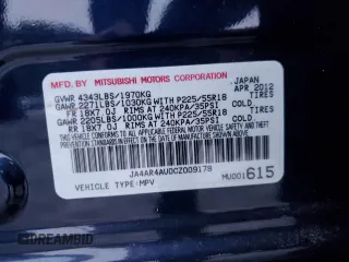 2012 Mitsubishi Outlander Sport SE with VIN JA4AR4AU0CZ009178, listed as a Copart auction lot 42404825 with 202,444 mi miles and Non Repairable. Bid and sale history available at carsss.com. Image 12.