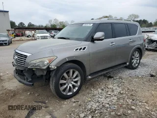 2012 Infiniti QX56 7-passenger with VIN JN8AZ2NF0C9519024, listed as a Copart auction lot 50638705 with 187,136 mi miles and Salvage title. Bid and sale history available at DreamBid. Image 1.