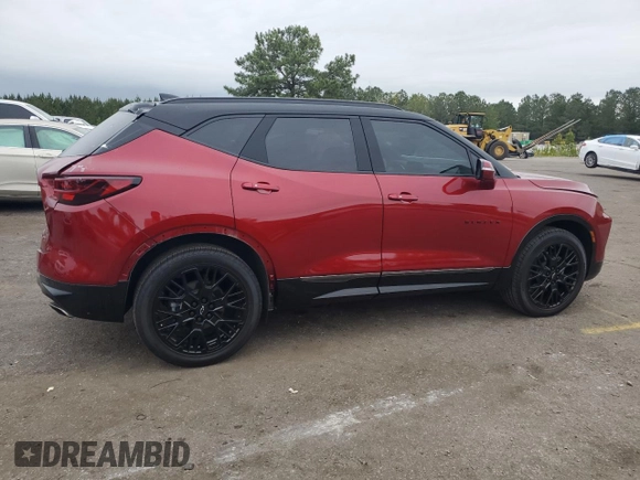 2023 Chevrolet Blazer RS with VIN 3GNKBKRS9PS225076, listed as a Copart auction lot 55012315 with 7,157 mi miles and Salvage title. Bid and sale history available at DreamBid. Image 3.
