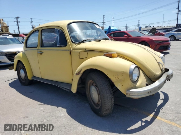 1973 Volkswagen Beetle with VIN 1332230723, listed as a Copart auction lot 57109315 with 12,672 mi miles and Clean Title. Bid and sale history available at DreamBid. Image 4.