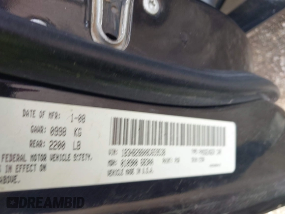 2008 Dodge Caliber SE with VIN 1B3HB28B08D659538, listed as a IAAI auction lot 42083010 with 263,118 mi miles. Bid and sale history available at carsss.com. Image 9.