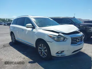 2014 Infiniti QX60 z VIN 5N1AL0MN1EC525975, wystawiony jako IAAI lot #42210889 z przebiegiem 155 059 mil mil oraz . Historia ofert i sprzedaży dostępna na DreamBid. Obrazek 1.