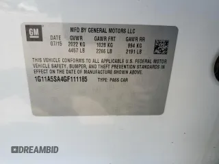 2016 Chevrolet Malibu Limited LS with VIN 1G11A5SA4GF111185, listed as a Copart auction lot 69103924 with 124,332 mi miles and Clean Title. Bid and sale history available at carsss.com. Image 12.