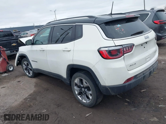 2020 Jeep Compass Limited with VIN 3C4NJDCB8LT209405, listed as a IAAI auction lot 38675190 with 53,381 mi miles and . Bid and sale history available at DreamBid. Image 3.