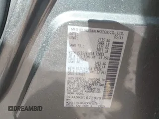2015 Nissan Pathfinder SV z VIN 5N1AR2MM1FC677029, wystawiony jako IAAI lot #41791507 z przebiegiem Nie podano mil oraz . Historia ofert i sprzedaży dostępna na DreamBid. Obrazek 9.