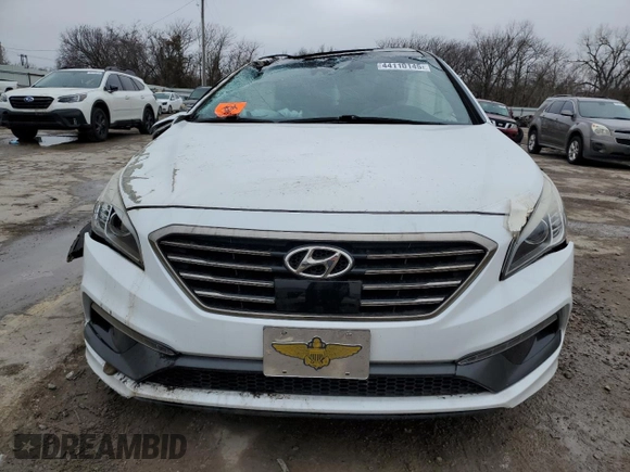 2015 Hyundai Sonata Sport with VIN 5NPE34AB0FH083851, listed as a Copart auction lot 44110145 with Not Provided miles and Salvage Title. Bid and sale history available at carsss.com. Image 5.
