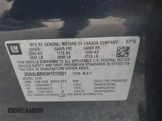 2017 Chevrolet Equinox LS z VIN 2GNALBEK5H1513091, wystawiony jako IAAI lot #42447922 z przebiegiem 240 192 mil mil oraz . Historia ofert i sprzedaży dostępna na DreamBid. Obrazek 9.
