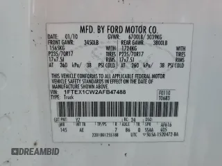 2010 Ford F-150 XL with VIN 1FTEX1CW2AFB47488, listed as a Copart auction lot 63038745 with Not provided miles and Clean title. Bid and sale history available at DreamBid. Image 12.