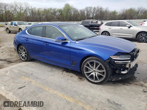 2022 Genesis G70 2.0T with VIN KMTG34TA2NU087158, listed as a Copart auction lot 51436075 with 30,069 mi miles and Salvage Title. Bid and sale history available at carsss.com. Image 4.