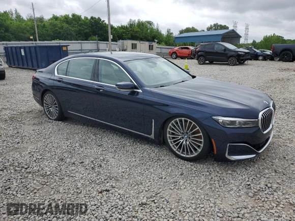 2020 BMW 7 Series 750i xDrive with VIN WBA7U2C03LCD17090, listed as a Copart auction lot 54480795 with 48,260 mi miles and Salvage title. Bid and sale history available at DreamBid. Image 4.