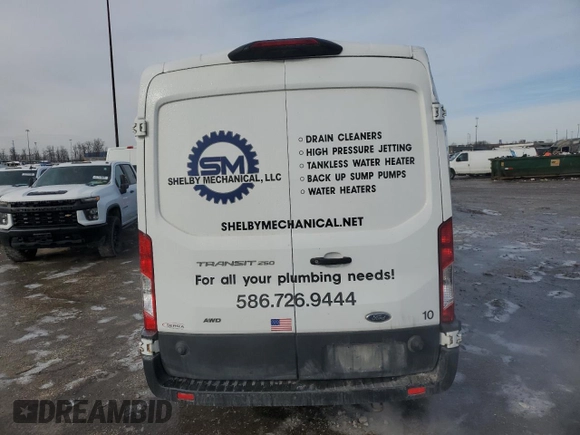 2020 Ford Transit Cargo with VIN 1FTBR2C88LKA01305, listed as a Copart auction lot 43943315 with 125,861 mi miles and Non Repairable. Bid and sale history available at carsss.com. Image 6.