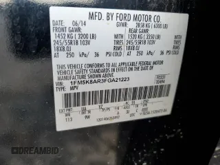 2015 Ford Utility Police Interceptor with VIN 1FM5K8AR3FGA21223, listed as a Copart auction lot 83549804 with 100,974 mi miles and Salvage Title. Bid and sale history available at carsss.com. Image 14.