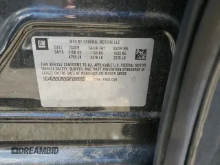 2016 Buick LaCrosse Leather with VIN 1G4GB5GR3GF268862, listed as a Copart auction lot 43349895 with 43,450 mi miles and Salvage title. Bid and sale history available at DreamBid. Image 12.