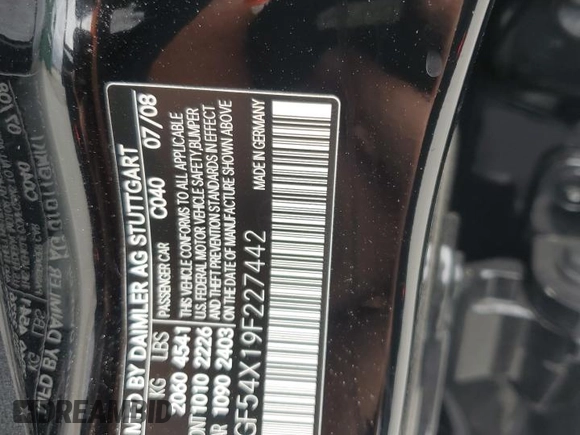 2009 Mercedes-Benz C 300 Sport with VIN WDDGF54X19F227442, listed as a Copart auction lot 49598625 with 55,527 mi miles and Salvage Title. Bid and sale history available at DreamBid. Image 14.