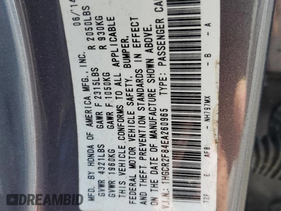 2014 Honda Accord Sedan EX-L with VIN 1HGCR2F84EA260965, listed as a Copart auction lot 50550275 with 39,573 mi miles and Salvage Title. Bid and sale history available at carsss.com. Image 14.