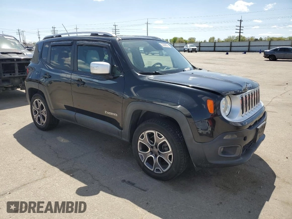 2015 Jeep Renegade Limited with VIN ZACCJBDT4FPB26634, listed as a Copart auction lot 52009035 with 92,995 mi miles and Salvage title. Bid and sale history available at DreamBid. Image 4.
