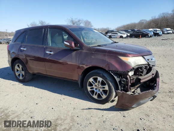 2007 Acura MDX Tech Pkg with VIN 2HNYD28367H526666, listed as a Copart auction lot 45125285 with 208,405 mi miles and Salvage Title. Bid and sale history available at carsss.com. Image 4.