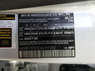 2013 Mercedes-Benz GL 450 z VIN 4JGDF7CE5DA249552, wystawiony jako Copart lot #52590995 z przebiegiem 128 518 mil mil oraz Szkoda całkowita • Salvage title. Historia ofert i sprzedaży dostępna na DreamBid. Obrazek 13.