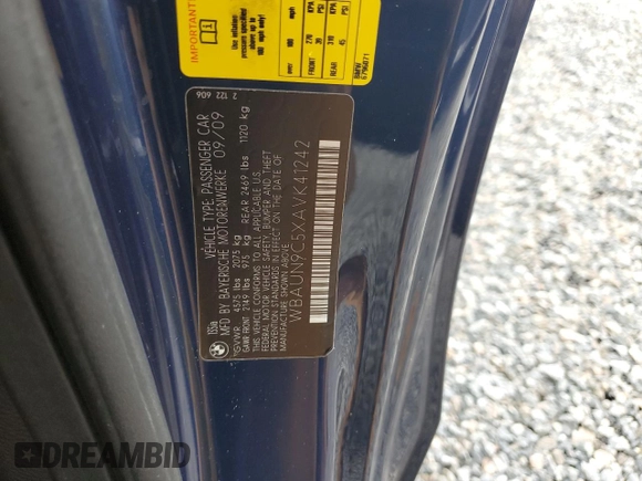 2010 BMW 1 Series 135i with VIN WBAUN9C5XAVK41242, listed as a Copart auction lot 74616664 with Not Provided miles and Salvage Title. Bid and sale history available at carsss.com. Image 13.
